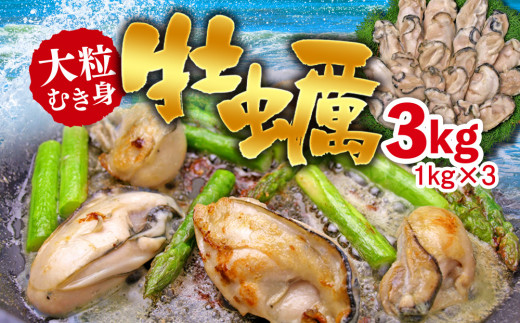 C01-H31 大粒むき身牡蠣 3kg（約20～30粒×3袋） - 千葉県長生村