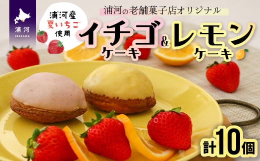 浦河の老舗菓子店の「イチゴケーキ＆レモンケーキ」10個入り[31