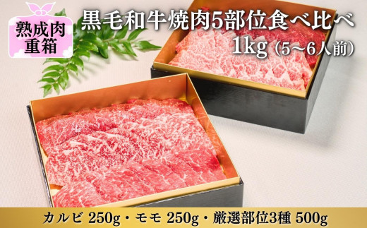 格之進》熟成肉二段重 黒毛和牛 焼肉 5部位食べ比べ1kg（5～6人前） - 岩手県一関市｜ふるさとチョイス - ふるさと納税サイト