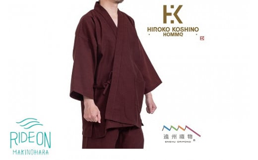 ふるさと納税 服 静岡県 牧之原市 061-32　 銀鼠・LLサイズ HIROKO KOSHINO HOMME 刺子織作務衣 遠州織物　織り・縫製　地元遠州製 銀鼠・LLサイズ 061-32 【銀鼠・LLサイズ】HIROKO KOSHINO HOMME 刺子織作務衣