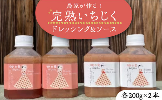 農家が作る!!完熟いちじくドレッシングと完熟いちじくソースのセット(200g×各2本)《豊前市》【田村農産】完熟 詰め合わせ ドレッシング 調味料  [VBE004]