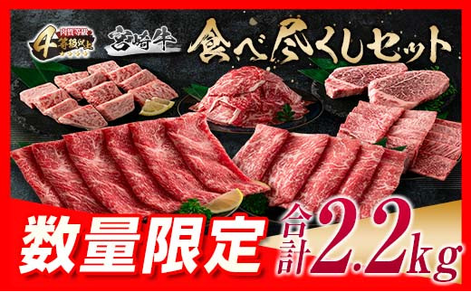 ≪数量限定≫宮崎牛食べ尽くしセット(合計2.2kg) 肉 牛 牛肉 国産 H47