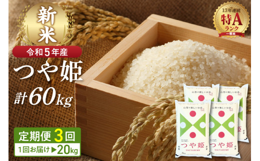 ☆選べる配送時期☆【令和5年産米】特別栽培米 つや姫 120kg定期便