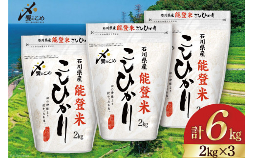 米 令和5年 能登米 こしひかり 精米 2kg ×3袋 計 6kg [中橋商事 石川県
