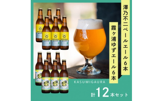 【茨城県かすみがうら市】クラフトビール『澤乃不二』(ペールエール)と『霞ヶ浦ゆずエール』各6本セット【1402294】