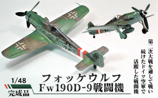 No.377 フォッケウルフ　Fw190D-9戦闘機　1/48 ／ 模型 完成品 柏木崇男 茨城県