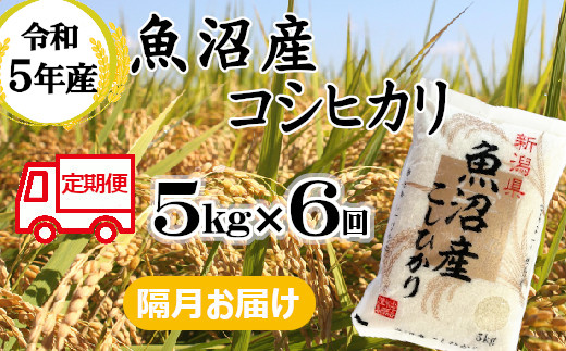 r05-59-4BE 令和5年産 魚沼産コシヒカリ 定期便 5kg×6回【隔月お届け