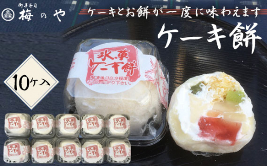 【愛知県江南市】ケーキ餅 10ケ入り / デザート スイーツ 和スイーツ 和菓子 お餅 カスタード プリン ケーキ フルーツケーキ 送料無料 愛知県 No.047