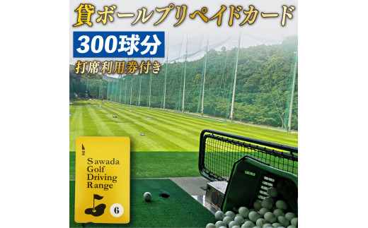 【価格改定予定】【全面天然芝で、本格的な練習ができるゴルフ練習場】 沢田 ゴルフ 練習場 貸ボール プリペイドカード 300球分 と 打席利用券 1枚