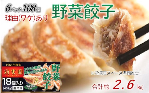 【訳あり】肉汁溢れる「冠生園」の冷凍肉餃子 108個（18個入×6