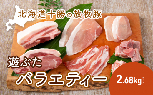 №5749-0802]北海道十勝の放牧豚”遊ぶた”バラエティー2.68kgセット