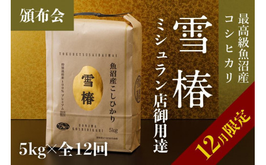 頒布会】最高級魚沼産コシヒカリ「雪椿」2kg×全6回 特別栽培米 - 新潟