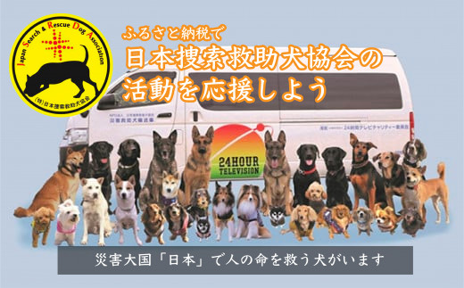 日本捜索救助犬協会の活動を応援！1万円 【支援 感謝状 埼玉県 救助犬