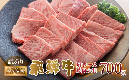 飛騨牛 A5等級 焼肉用 霜降り肉 700g 大判 訳あり 焼き肉 BBQ 肉 牛肉 お肉 和牛 冷凍 霜降り A5等級 匠家 25000円  [S427]