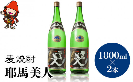 麦焼酎 耶馬美人 25度 1,800ml×2本 大分県中津市の地酒 焼酎 酒