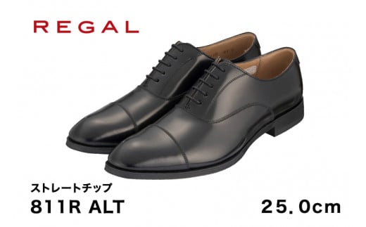 【新潟県加茂市】REGAL 811R ALT ストレートチップ ブラック 25.0cm リーガル ビジネスシューズ 革靴 紳士靴 メンズ