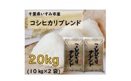 ＜JAいすみオリジナル＞千葉県いすみ市産コシヒカリブレンド　精米20kg(10kg×2袋)【1393920】