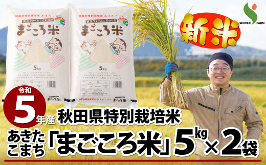 65P9003 新米！【令和5年産】秋田県特別栽培米あきたこまち「まごころ
