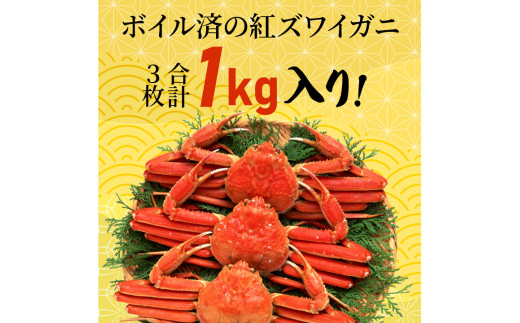 OM-10 紅ずわいがに（A級約350gを3枚）【9月以降発送】 - 鳥取県大山町