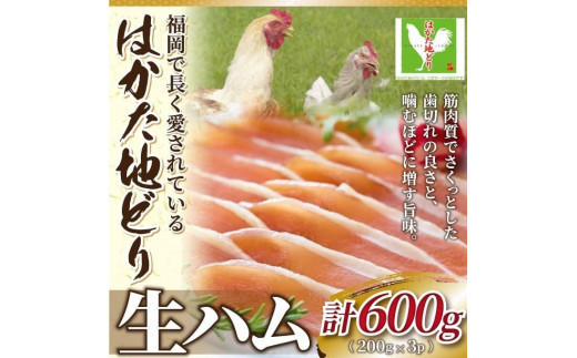 【福岡県大川市】はかた地どり生ハムセット600g (200g×3p)