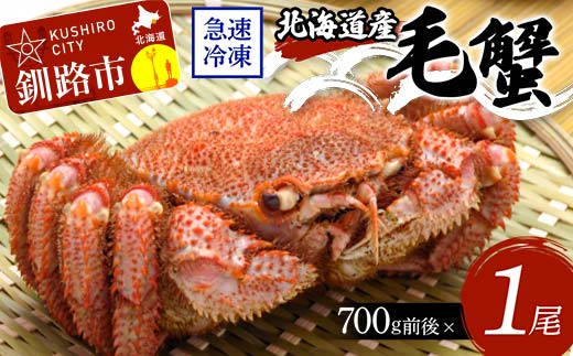 【北海道釧路市】北海道産毛蟹700g前後×1尾 北海道 カニ 毛ガニ 毛蟹 かに かに味噌 急速冷凍 活蟹 活毛蟹 活毛ガニ F4F-8650