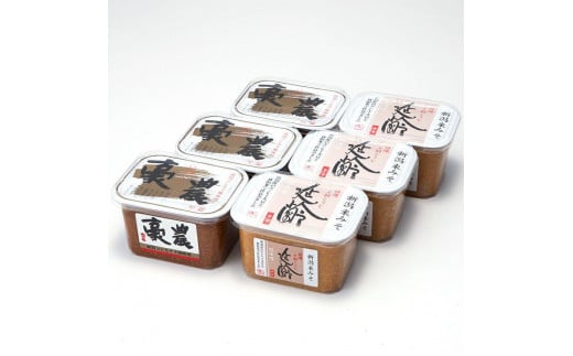 【新潟県】越後味噌贅沢セレクション (「豪農」・味噌「延齢」)400g×各3カップ 新潟県 味噌 みそ 調味料 発酵