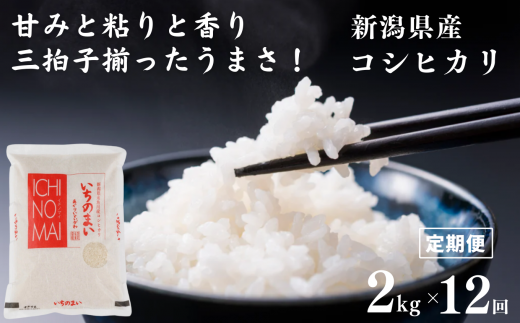 令和5年産【定期便】新潟県産コシヒカリ「いちのまい」2㎏×12ヶ月 計24