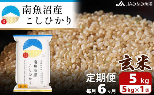 JAみなみ魚沼定期便】南魚沼産こしひかり玄米（5kg×全6回） - 新潟県