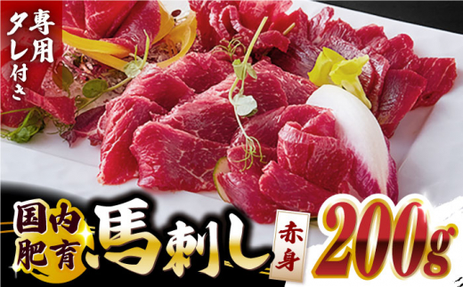 国内肥育 馬刺し 赤身 500g 専用タレ付き 熊本 山都町 国産 冷凍 馬肉