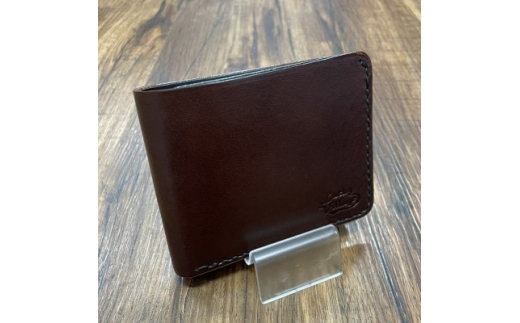 イタリアンオイルレザーの二つ折り財布(ダークブラウン)【1462665