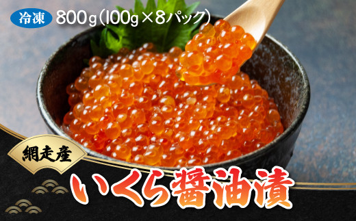 いくら醤油漬 800g（100g×8パック）（鮭卵・網走産）【 ふるさと納税 人気 おすすめ ランキング いくら イクラ いくら醤油漬 イクラ醤油漬 醤油漬け  醤油漬 鮭いくら 鮭イクラ 鮭 鮭卵 醤油鮭いくら 醤油鮭イクラ さけ サケ 網走産 魚卵 魚介 新鮮 海鮮丼 イクラ丼 いくら ...