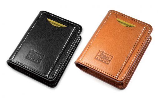 VanNuys カードが30枚～40枚程度入る小さい財布 本革 牛革 シュリンクレザー カードケース 大容量 名刺入れ バンナイズ