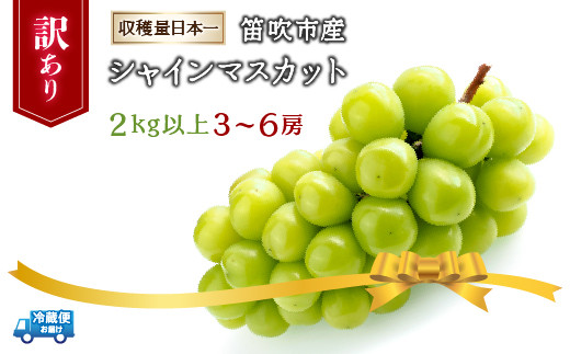 2024年発送＞笛吹市産シャインマスカット（訳あり）3～6房 2kg以上 210-003 - 山梨県笛吹市｜ふるさとチョイス - ふるさと納税サイト