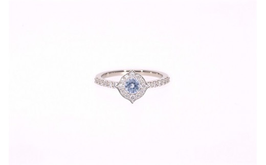 0.6ct非加熱パパラチアサファイアダイヤモンドリング　鑑定書有12号 非加熱パパラチアサファイア 0.6ct パライバトルマリン 0.12ct