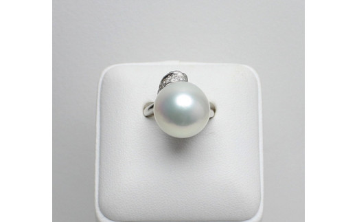 【三重県南伊勢町】大粒14ミリ プラチナ白蝶真珠リング / パールハヤシ 真珠 南伊勢町 三重県 伊勢志摩