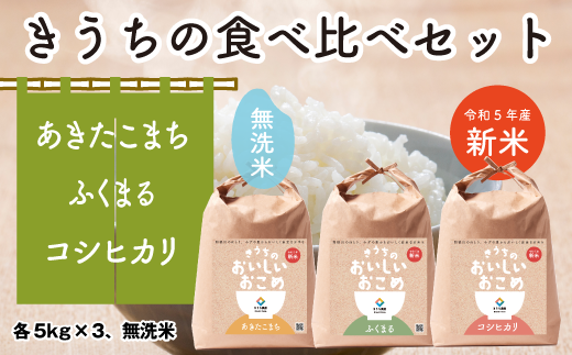 生活応援米 新米【令和5年産】無洗米食べくらべセット15kg