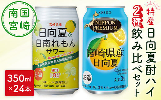 南国宮崎県特産「日向夏」でつくった酎ハイ 2種飲み比べセット 350ml×24本 - 宮崎県｜ふるさとチョイス - ふるさと納税サイト