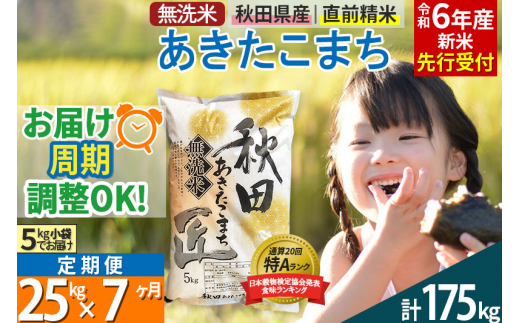 無洗米】＜令和6年産 新米予約＞《定期便7ヶ月》秋田県産 あきたこまち