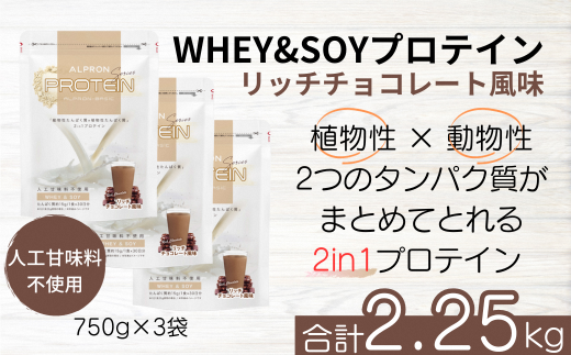 ALPRON BASIC WHEY&SOY リッチチョコレート風味 3個セット（750g×3個