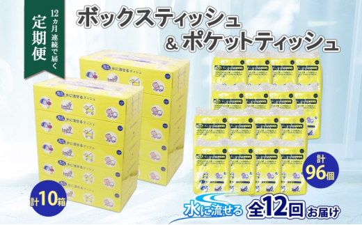 北海道 定期便 12ヶ連続 とけまるくん ボックス ティッシュ 10箱