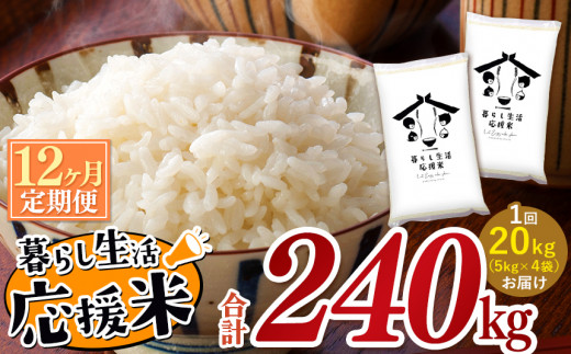 定期便12回】 毎日食卓・米農家 応援米 20kg ( 5kg ×4袋) × 12回 定期便12回】 毎日食卓・米農家 応援米 20kg ( 5kg ×4袋) × 12回