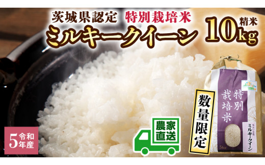 数量限定】令和5年産 茨城産 特別栽培米 ミルキークイーン 10kg 精米