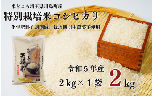 特別栽培米 コシヒカリ 白米 2kg （2kg×1袋）食味値80以上 栽培期間中