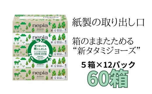 ネピア ネピecoティシュ200組 5箱×12パック - 愛知県春日井市