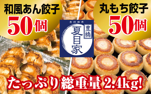 夏目家の『和風あん餃子』50個と『丸もち餃子』50個のガッツリ