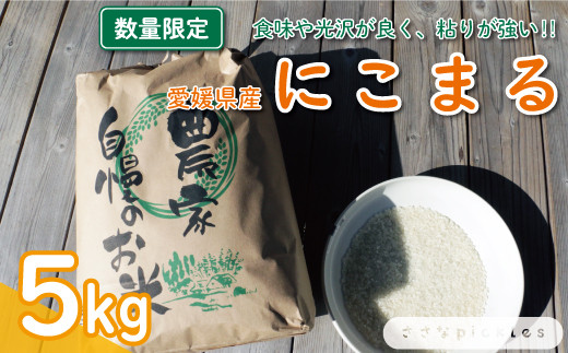 令和5年産 にこまる 5kg 白米 米 こめ 精米 数量限定 産地直送 農家直送 粘り 国産 愛南町 愛媛県 ささなピクルス - 愛媛県愛南町｜ふるさとチョイス  - ふるさと納税サイト