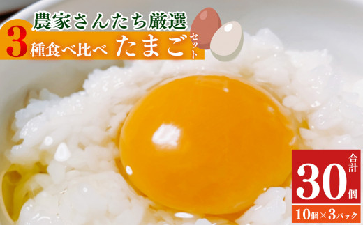 【奈良県五條市】五條のたまご 食べ比べセット 計30個 | 卵 たまご 玉子 タマゴ 生たまご 生卵 奈良県 五條市