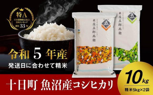 定期便／全3回】十日町産魚沼コシヒカリ 米屋五郎兵衛 特別栽培米 精米