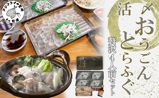 ふるさと納税 長崎県 松浦市 活〆おうごんとらふぐ贅沢4人前セット とらふぐ お刺身 プリプリ てっちり セット 活〆おうごんとらふぐ贅沢4人前セット | 長崎県松浦市 | ふるさと納税