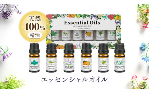 エッセンシャルオイル 天然100％ 精油 10ml × 6本 ( ペパーミント